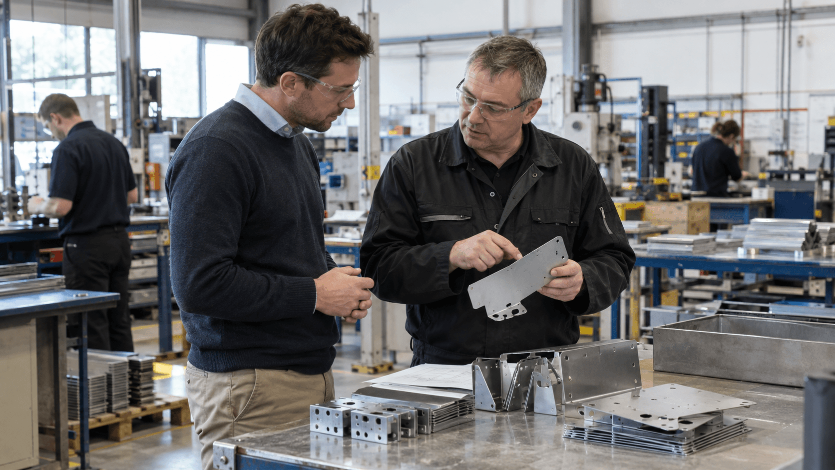 Reviewing fabricated components with a manufacturing partner