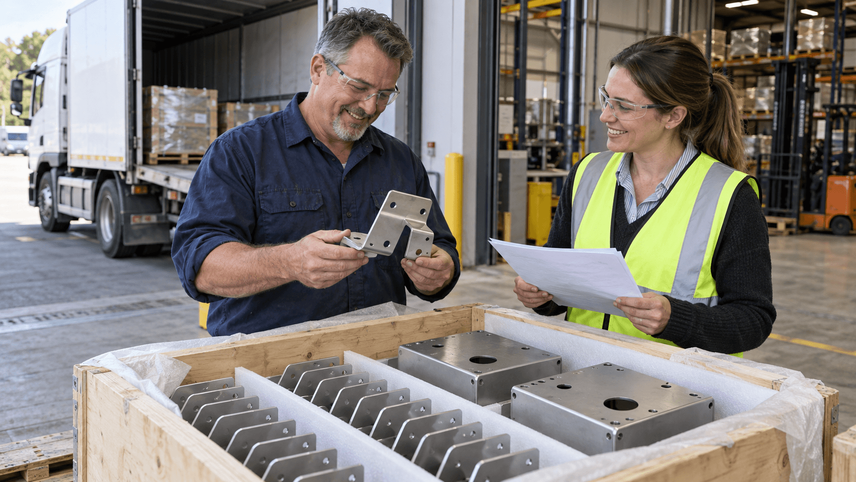Delivering finished parts to the customer